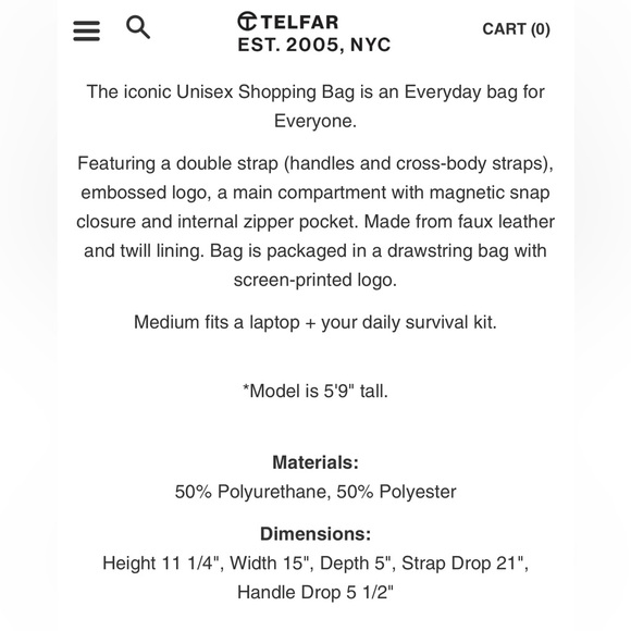 MEDIUM TELFAR BAG - BLACK - LIKE NEW 9.5/10 - Picture 2 of 7